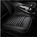 DXNQ Car Seat Cover, Bamboo Charcoal Leather Edge Wrapping Car Front Bottom Seat Covers, Anti-Slip Full Wrap Seat Cushion Covers for Car SUV Truck and Van, Car Accessories(Black)