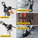 DELSWIN Carabiner Lanyard Keychain, Heavy Duty Key Chains for Car Key with 2 Key Rings, Multifunctional black Keychains for Men and Women