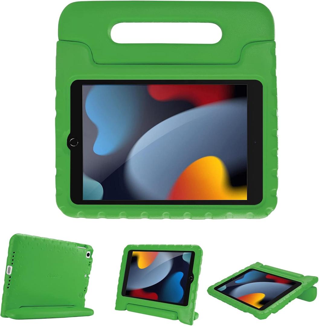 ProCase Kids Case for iPad 9th Generation/iPad 8/iPad 7, iPad 10.2 Case 2021 2020 2019/iPad Air 10.5/iPad Pro 10.5 Kids Case, Shockproof Lightweight Case with Convertible Handle -Green