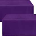 HolidayIdeas Fitted Purple Table Covers - 96 x 30 Inch - 2 Pack Rectangle Tablecloths for 8 Foot Tables, Polyester Fabric Tablecloth for Birthday Parties, Holiday Dinner, Trade Show