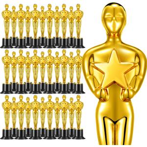 24 Pcs Gold Award Trophies,Mini Trophy Party Favors for Celebrations,Classroom prizes,Competitions and Party Decorations,Awards Trophy for Kids and Auldt