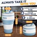 2-Pack Collapsible Cups for Mother's Day 11oz Leakproof Coffee Travel Mug, Silicone, Foldable and Portable for Hiking, Camping, Office | Lightweight and Collapsible Coffee Cups for Outdoor Use