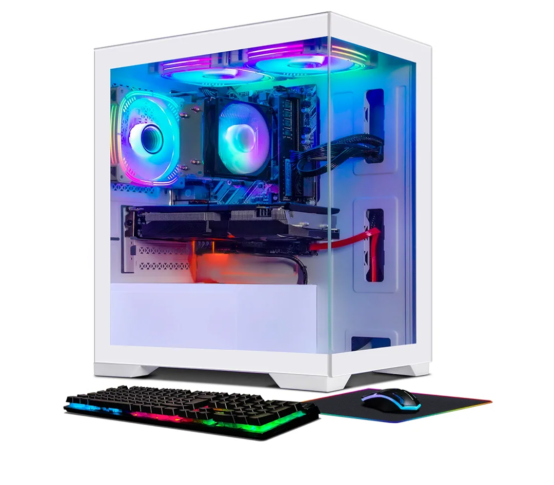 STGAubron Gaming Desktop, Radeon RX 470 8G, Intel Quad Core i7 up to 3.9G, 16G RAM, 512G SSD, 600M WiFi, BT 5.0, RGB Fan x 3, Windows 10 Home, White, for Gamer, Streaming