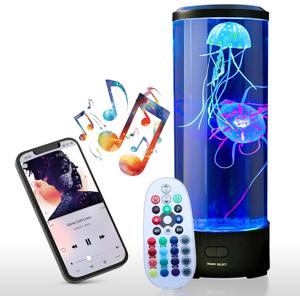 Brewish Jellyfish Lamp with 20W Bluetooth Speaker (Upgraded Motor 2025), 16 Color Changing Mood Lamp, 4 Modes Aquarium Night Light for Kids, Gift for Adults, Kids, Sensory Lights for Autistic Children