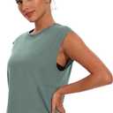 Womens Workout Crop Tank Tops Loose Sleeveless Summer T Shirts Oversize Active Yoga Gym Tee Y2k (XL)