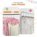 Babyrish Velvet Baby Hangers with Clips (30 Pack) | 11 Ultra-Slim Baby Clothes Hangers | Non-Slip Felt | Space-Saving Nursery & Infant Closet Organizer | Pink