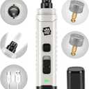 Dog Nail Grinder - Ultra Quiet Operation - Upgraded Dog Nail Trimmer with 2 LED Lights - 2-Speed Rechargeable Nail Grinder - for Small, Medium and Large Dogs - Extra Grinding Head