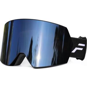 FMY Ski Goggles for Men Women & Youth - Anti Fog UV400 Protection Snowboard Snow Skiing Goggles for Adult (Dark & Black Frame)