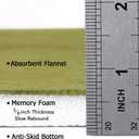 Flamingo P Memory Foam Bath Mat Non Slip Super Absorbent Shower Rug for Bathroom,24x17,Olive (Olive Wavy Line)