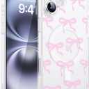 2 x XIQI Designed for iPhone 16 Plus Case 6.7'' with Clear & Slim[Anti-Yellowing][Compatible with MagSafe] Magnetic Protective 16 Plus Phone Case for Men Wowen,Pink