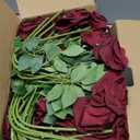 100pcs Burgundy Roses Artificial Flowers, Wine Red Artificial Flowers Bulk Realistic Silk Faux Roses with Stems for Wedding Table Centerpieces Bridal Bouquet DIY Floral Arrangement Event Party