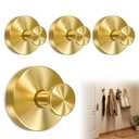 4 Pack Suction Cup Hooks for Shower, Removable Metal Hooks for The Shower Room and Bedroom, Suction Cups for Glass Door, Window, Mirrors and Other Smooth Surfaces (Gold)