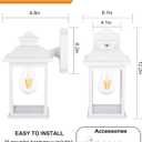 FUDESY Dusk to Dawn Sensor Outdoor Wall Lanterns, Exterior Wall Sconce Porch Light Fixture with E26 Socket 3000K LED Edison Filament Bulb Included, Anti Corrosion Plastic Materials, White