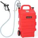 Garvee 16 Gallon Fuel Transfer Tank with Manual Siphon Pump, 5 GPM Portable Gas Can Container with 10FT Hose, HDPE Diesel Gasoline Storage Tank for Car, ATV, Boat, Lawn Mower, Red | 5 GPM Portable Gas Can Container with 10FT Hose, HDPE Diesel Gasoline Storage Tank for Car, ATV, Boat, Lawn Mower, Red