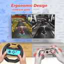Steering Wheel for Mario Kart Nintendo Switch, Switch Racing Steering Wheel for Mario Kart 8 Deluxe Compatible Nintendo Switch/Switch OLED, Switch Joy Con Controller Race Accessories (Upgrade 4 Pack)