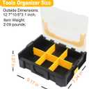 Small Parts Organizer, 6-Compartments Parts Organizer, Stackable, Removable Dividers for Hardware3 PCS,Yellow)