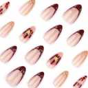 5 x BABALAL Medium Almond Press on Nails Pink Red Leopard Heart Fake Nails