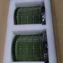 Bathroom Storage Organizer - 2 Pack Glass Qtip Holder Dispenser, Vanity Organizer, Bathroom Essentials Decor Canister for Cotton Swabs, Cotton Balls, Pads, Floss Picks (Green)