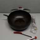 XINGMENGXIANG Carbon Steel Wok, Nitrided Pan Body, Even Heat Distribution Without Coating, MultiFunctional Pan, Suitable for Induction Cooktops, Ovens, and Any Stove, Includes Lid and Wooden Handle