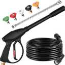 FENG PAI Pressure Washer Gun with 15in Extension Wand & 25FT Hose, 5 Nozzle Tips Quick Connect, Power Washer Hose and Wand Replacement, M22 14mm Fitting for Home Car Clean Washing, 4000 PSI