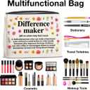 Difference Maker Gifts Makeup Bag, Thank You Appreciation Gifts for Women Teacher Boss Leader Coworker, Difference Maker Definition Zipper Makeup Pouch