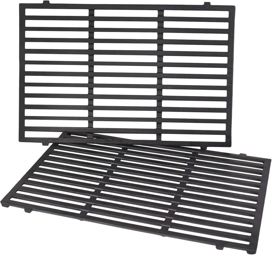 X Home 7638 Grill Grates Replacement for Weber Spirit 300 Series, E/S 310 & 320, Genesis Silver/Gold B & C Grill Replacement Parts, Cast Iron, 17.5 x 11.9 Inch, 2-Pack