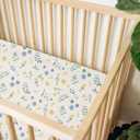 Muslin Bedside Bassinet Sheets 2 Pack, 33x20 Fitted Ultra Soft & Breathable Bedside Sleeper Sheets, Ideal for Baby Girl and Boy, Perfect for Newborns (Spring Garden & Sage)