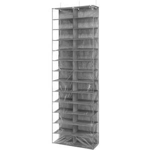 Whitmor Over The Door Shoe Shelves - 26 Sections - Crosshatch Gray