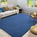 Amearea Large Modern Area Rugs for Bedroom Living Room, 6x9 Feet Blue Thickened Memory Foam Rug, Fluffy Indoor Washable Rugs Non Slip Minimalist Carpet for Boys Girls Dorm Nursery Room Decor