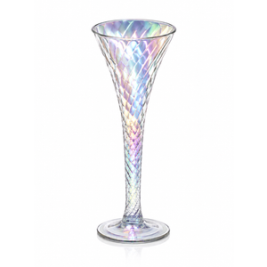 Hand-Blown Iridescent Trumpet Stemware, Perfect for Wine, Champagne,  Set of 6 , Large