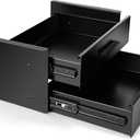 Menkxi Under Desk Drawer Storage 16 x 12 x 8 Inch Pull out Storage Organizer Mounted Metal Sliding Hidden Under Counter Drawer Vertically Stacked for Office Sit Stand Workstation