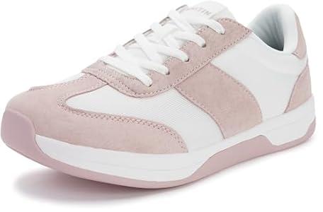 WHITIN Women's Wide Toe Box Zero Drop Cross Training Shoes Width Trainer Size 9.5 Slip Resistant Fitness Walking Road Running Lightweight Tennis Pink 41