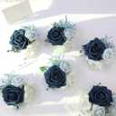 Meldel Navy Blue Wrist Corsage, Set of 6, Homecoming Wrist Flower for Girl/Mother, Perfect for Bride Bridesmaids Wedding Guests Hand Flower, Proms, Party, Ceremony Anniversary