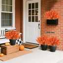 36 Bundles Artificial Fall Flowers Outdoors Fake Fall Lavender Flowers UV Resistant No Fade Plastic Faux Fall Plants for Indoor Home Porch Autumn Thanksgiving Fall Decorations (Orange)