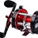 Sougayilang Fishing Reels Round Baitcasting Reel - Conventional Reel - Reinforced Metal Body and Supreme Star Drag (Warrior4000, Right Hand-Red-Black)