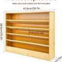 Bamboo Tiered Spice Rack Organizer for Cabinet,Wooden Seasoning Rack for Countertop, Cupboard, Pantry, Kitchen (Spice Jars Not Included), Holds 50 Jars，Bamboo