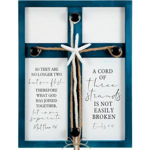 FairySandy Three Strands Cord Beach Wedding Unity Sign 18 x 14 Inch a Cord of Three Strands Ceremony Handmade Solid Wood Decor for Coastal Wedding Couples and Rustic Ceremony Enthusiasts Christians