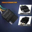 Trailer Wire Extension 4-Way 4 Pin Plug, 4 Wire 4-Flat Connector with Male & Female Plug 18 AWG 26 inch Hitch Light Trailer Wiring Harness Extender
