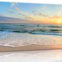 Sunset Ocean Beach Canvas Wall Art Living Room Ocean Picture Coastal print poster Blue Seascape Theme wall decor Modern Coastal Seascape Painting Seaside Artwork for Home Bedroom Framed