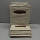 DECOMOMO Storage Bins, Cube Storage Bin with Labels, Fabric Storage Cubes for Shelves (10.5" x 11" / 6pcs, Beige)