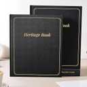 2 x Legacy Journal - Family Memory Book, 9.25" x 7.7", Classic Legacy Book with Back Pocket, Golden Stamping, Ribbon Marker, Hardcover, Gift for grandparents, Collectors, Life Story Journal - Black