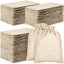 Berlune 100 Pcs Burlap Bags with Drawstring 7 x 9 Inch Party Favor Bags Bulk for Christmas Gift Wedding Favors Jewelry Pouches DIY Craft