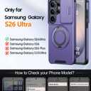 JAME for Samsung Galaxy S26 Ultra Case, Ring Holder Stand Kickstand, Slide Camera Cover with Screen Protector, Dual-Layer Shockproof Protective Magnetic Accessory Friendly S26 Ultra Phone Case, Purple