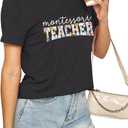 Teacher Shirts for Women Teacher Gifts Short Sleeve Shirts Graphic Tees Summer Tops 2025 (L)