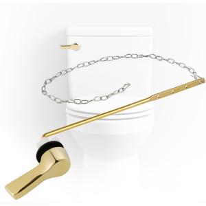 iFealClear Universal Metal Toilet Flush Handle Replacement, Front Mount Toilet Handle Replacement Compatible with Kohler, American Standard, TOTO, Mansfield, Solid Brass, Polished/Shiny Gold (Polished Gold)