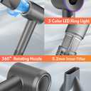 Ionic Hair Dryer - 120000 RPM High Speed Brushless Motor for Fast Drying, Low Noise (Gray)