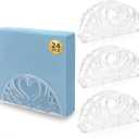 5.75 Inch Clear Plastic Napkin Holder - 24 Pieces (Swans Design)