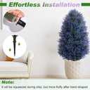 Daifunli 2 Pack 3ft Artificial Lavender Topiary Tree Faux Lavender Bush Large Outdoor Plants, Topiary Ball with Ground Spike UV Resistant, Fake Shrub Greenery Plants Tree for Porch, Home, Garden Decor