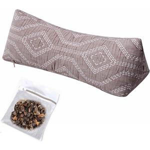 ZHIWEIKJ Travel Pillow, Buckwheat Neck Roll Pillow for Traveling, Provide Head Neck Support Rest, Soft Washable Pillowcover (Color : Brown)