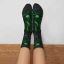 Alien Funny Socks Novelty Crew Socks For Women Men (Black)